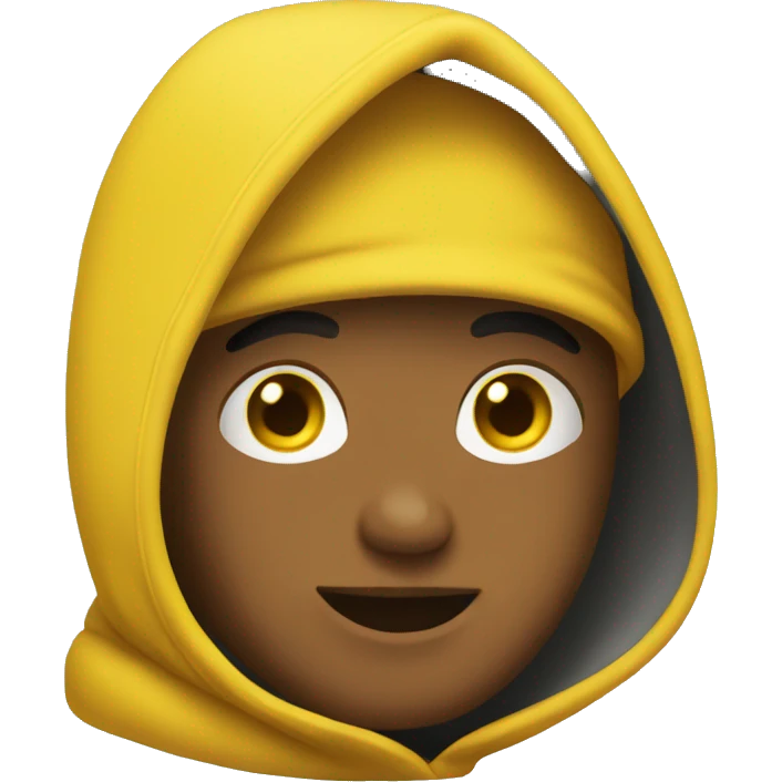 yellow hooded sweat emoji