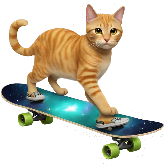 space cat on skateboard emoji