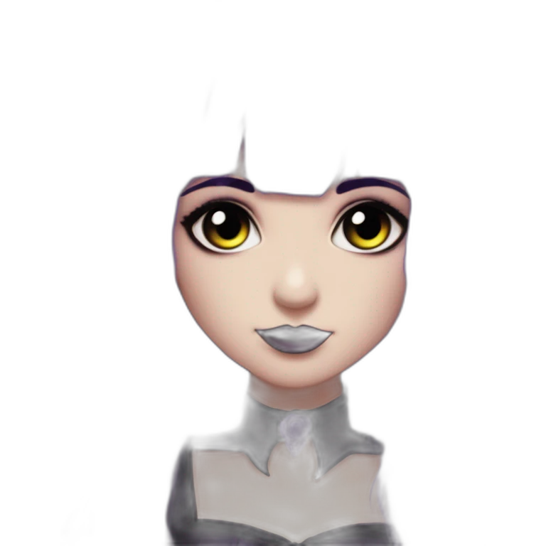 Elissabat-with-bangs-long-hair-dark-plumpurple-and-black-vampire-goth-makeup-pinkeyes-romanticgothcloses- emoji