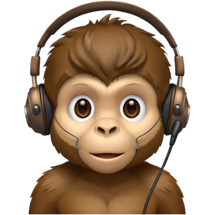 Monkey with headset mic emoji