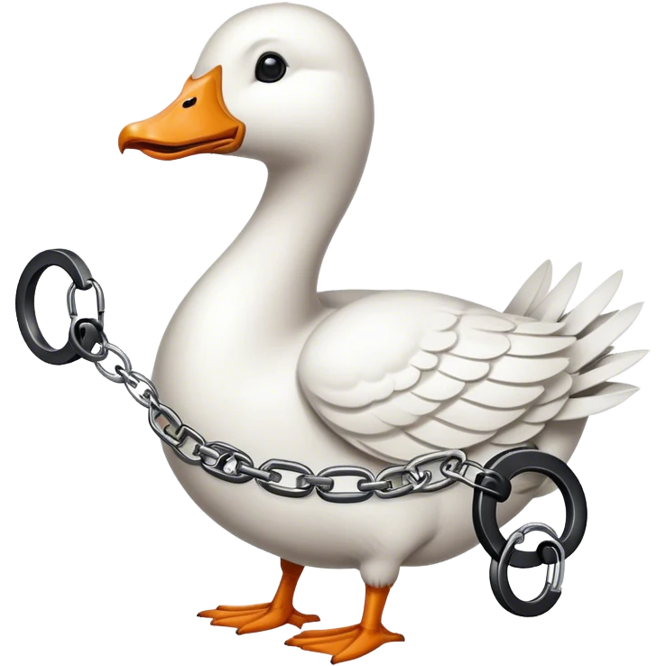 A goose wearing handcuffs being arrested  emoji