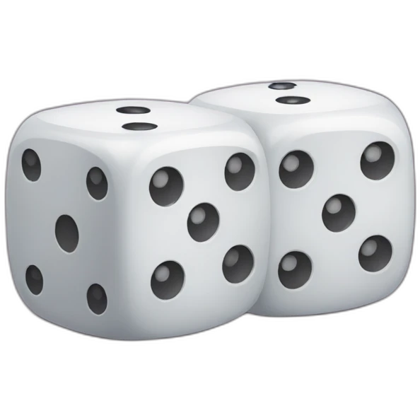 two dice showing different sides emoji