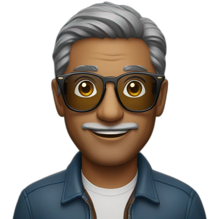 50 yr old indian man with ray ban avaitor framed reading glasses emoji