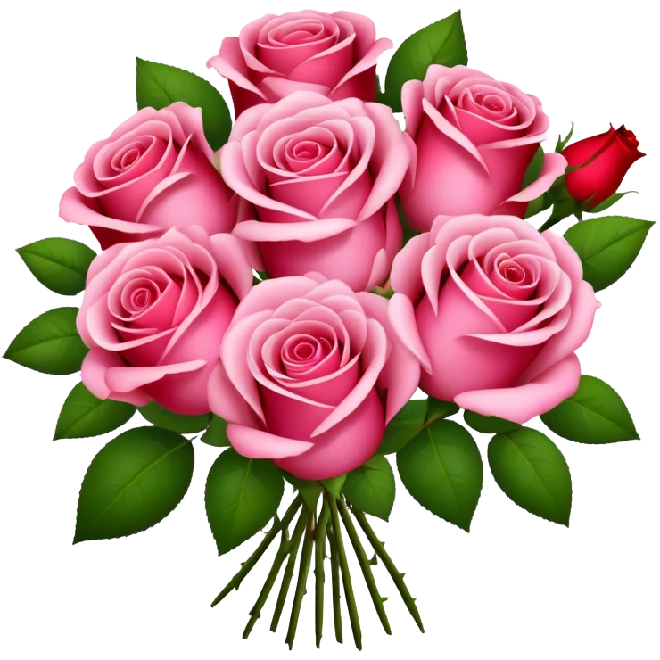 Bouquet of pink and red roses  emoji