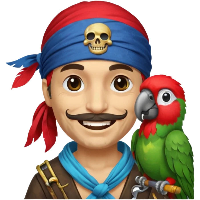 pirate and parrot emoji