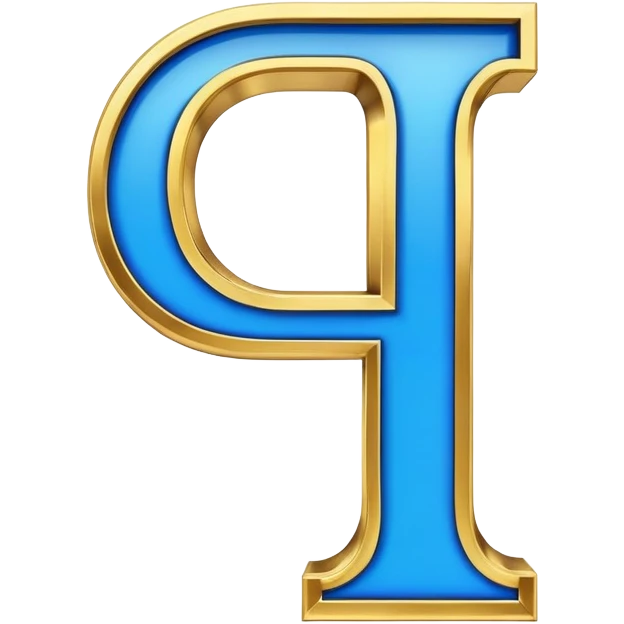 Bold Blue-Gold Font Big Capital “I” Letter  emoji