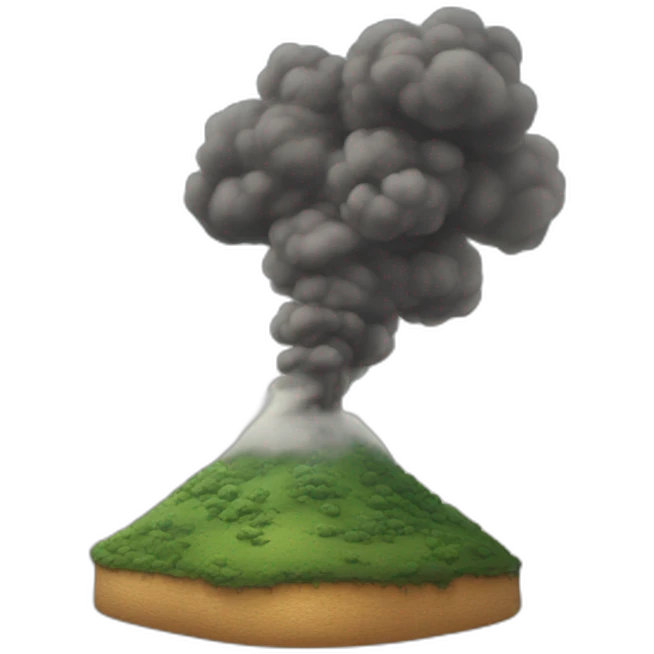 smoke erupting from two mounds emoji