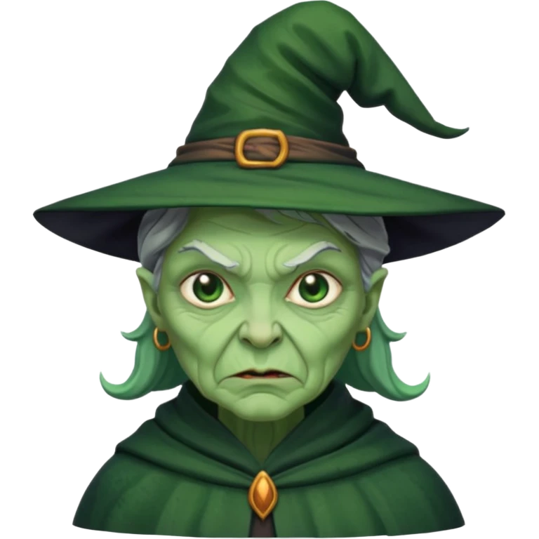 Witch with Green Skin horror look emoji