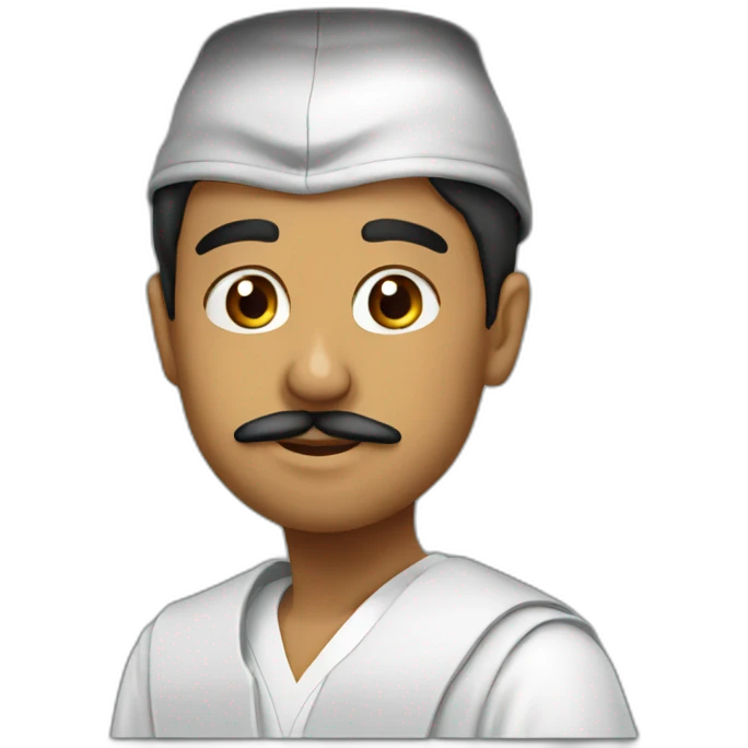 Arabic boy with mustache and graduation hat emoji
