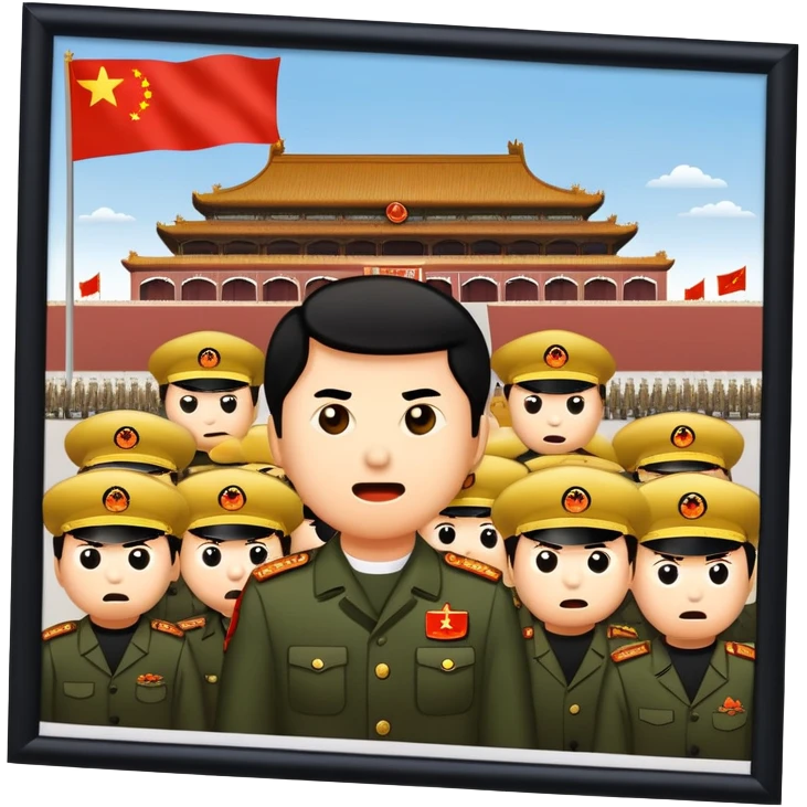 Tiananmen square incident shown as an emoji emoji
