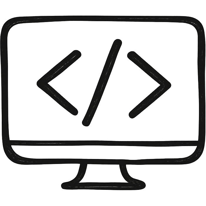 programming code icon, black color scheme emoji