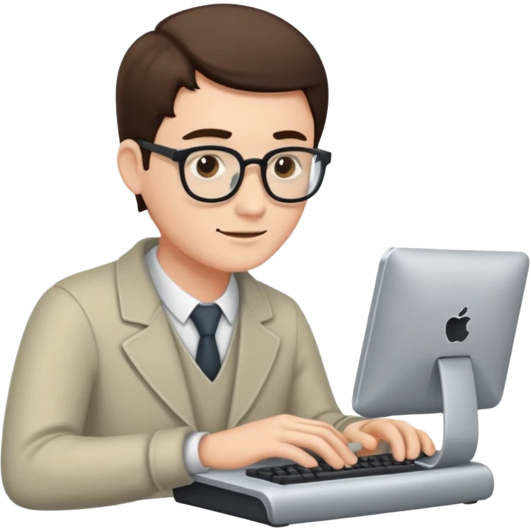 Guy typing on a computer emoji