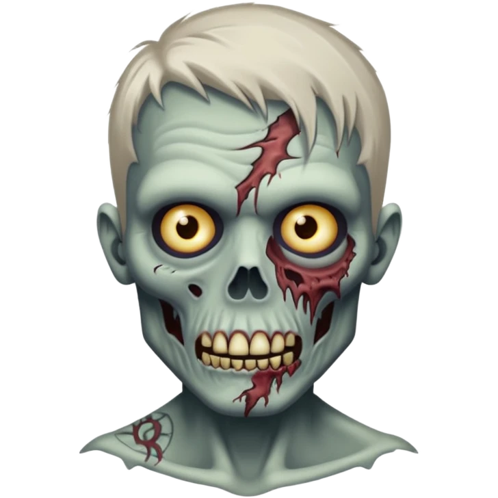 gray zombie with tattoo emoji