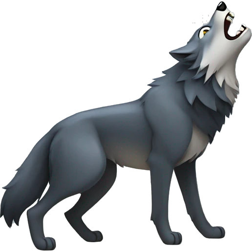 wolf howling at the moon emoji