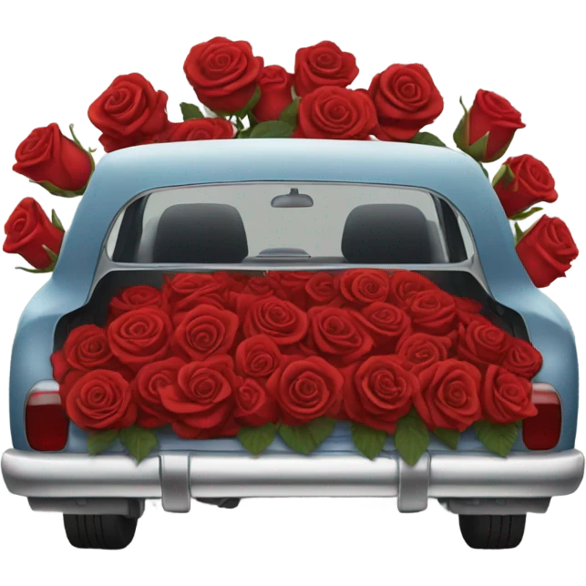 biegie  car in the trunk many roses red emoji