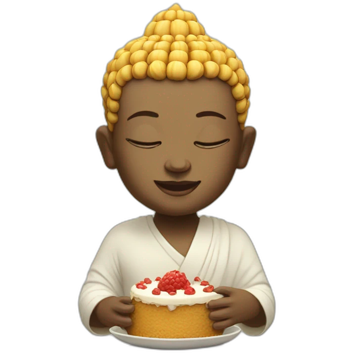 Buddha eat cake emoji