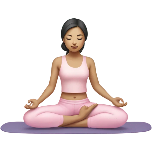 asian yoga girl light pink clothes  emoji