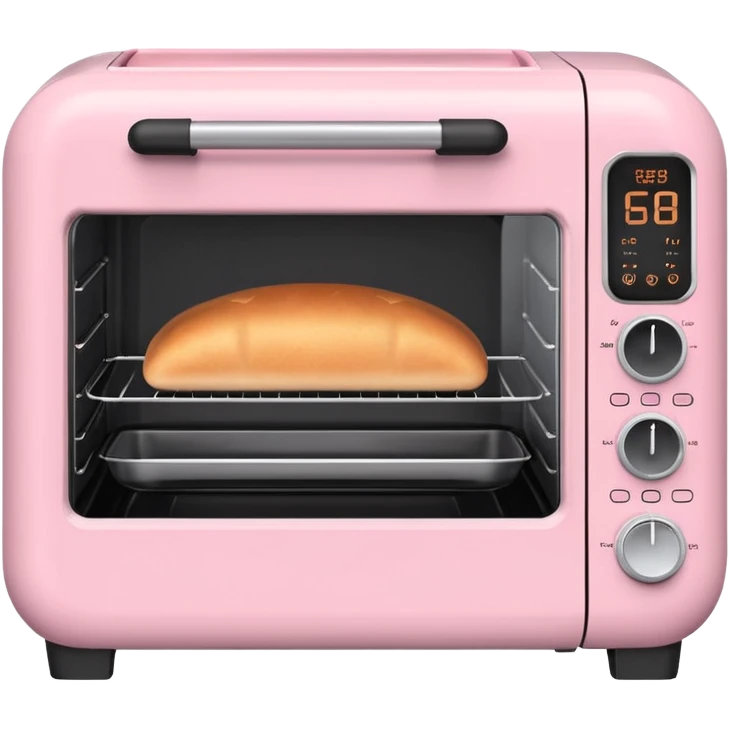 emoji-style Ninja Combi countertop oven, pastel pink appliance, rounded edges, soft highlights, simple shadows, modern kitchen gadget aesthetic, realistic, centered, white background emoji