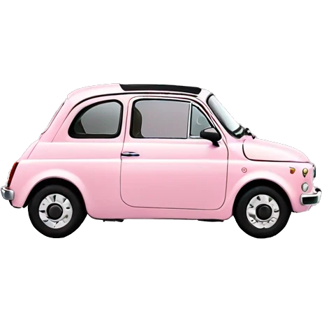 Fiat 500 Pastel pink with Hearts  emoji