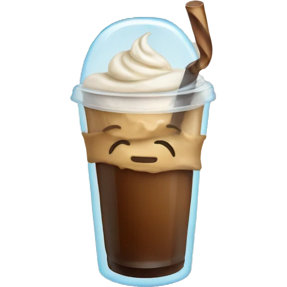 Ice coffee with  bow  emoji