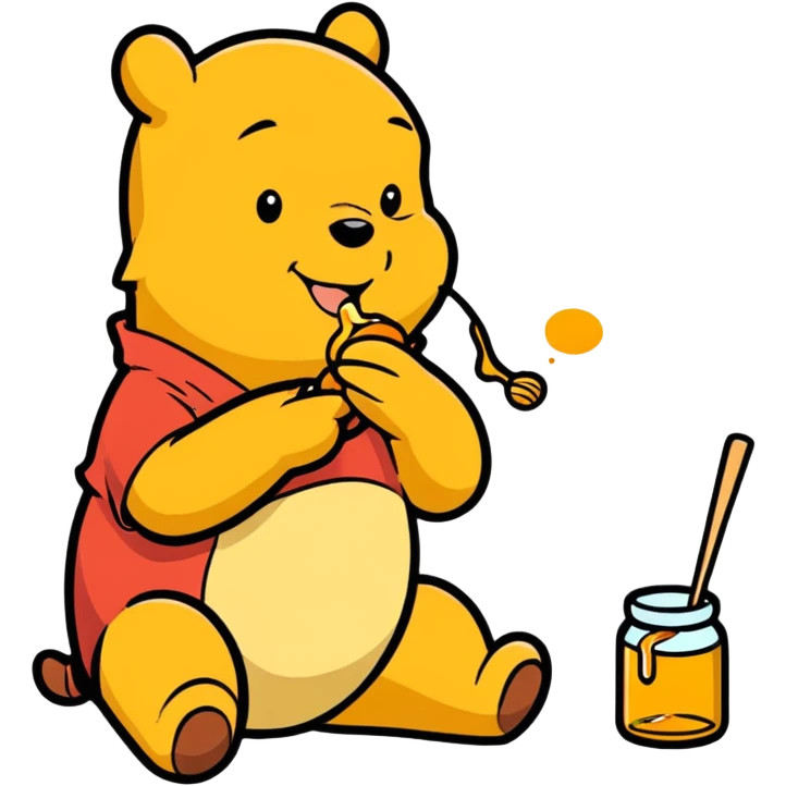 Winnie the Pooh eating honey emoji