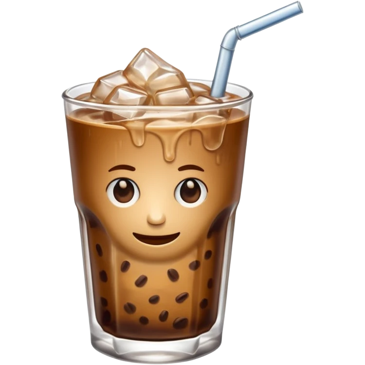 Only a glass Iced coffee emoji