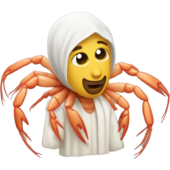 a shrimp dressed as jesus emoji