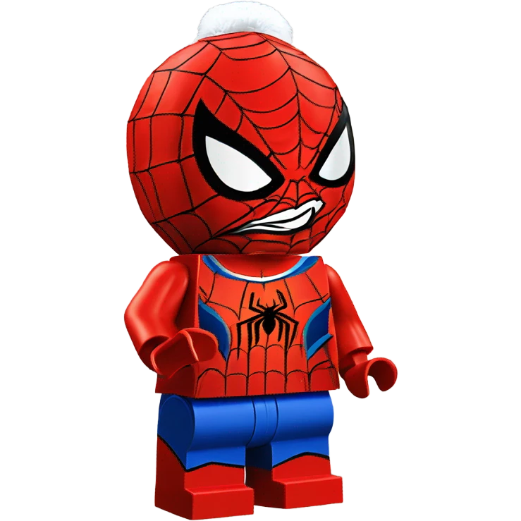 Lego Spider-Man in santa hat emoji