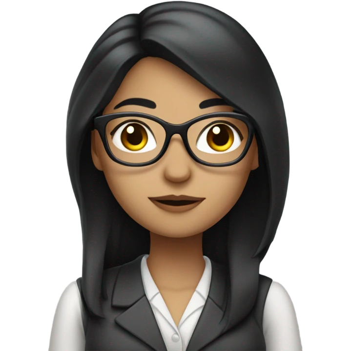 Psychologist girl with long black hair emoji