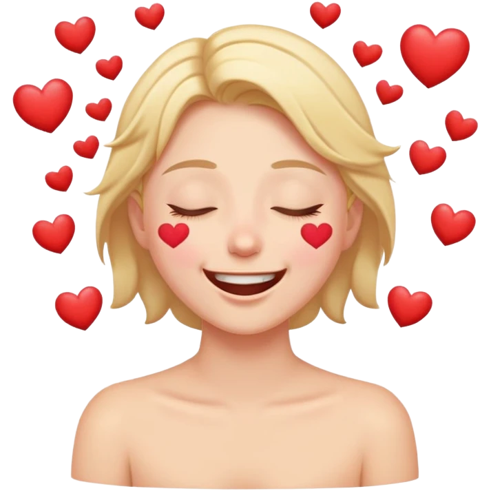 Laughing with hearts emoji