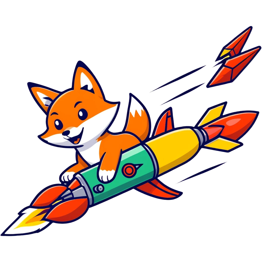 Villain Fox launching rockets and missiles    emoji