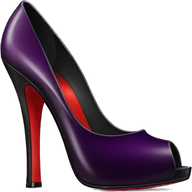 Realistic dark plum purple Louboutin heel with black details emoji