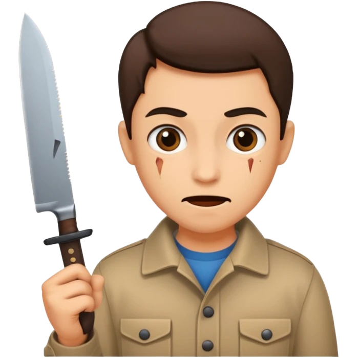 Knife in hand funny emoji