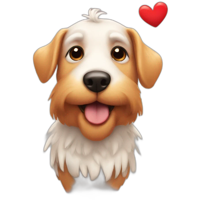 chicken in love with a dog emoji