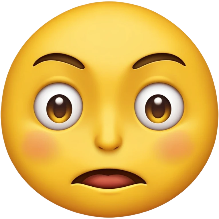 a yellow emoji making a weird face emoji