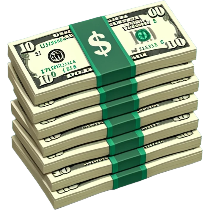 white US dollar bills with dark green numbers and details, minimalist design, no emojis emoji