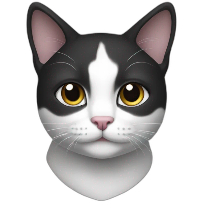 Cat black and White emoji