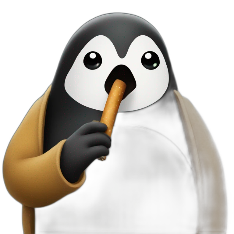Un pingouin qui fume un cigare  emoji