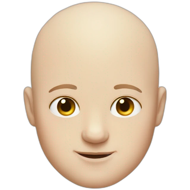 Bald guy with a fat white cat emoji