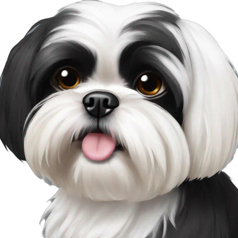 black and white shih tzu with different colored eyes emoji
