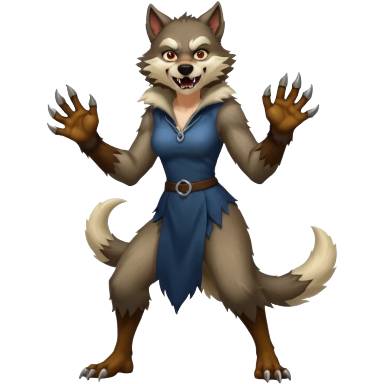 Female werewolf full body emoji