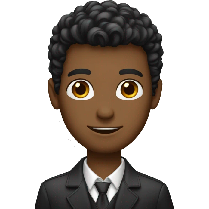 menino de cabelo cacheado estilo black pawer emoji