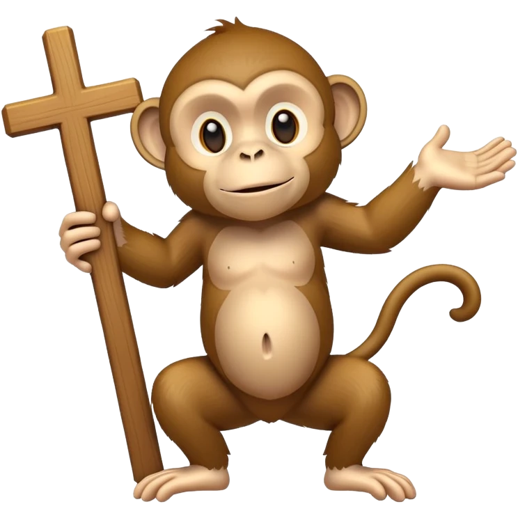 monkey holding a cross emoji