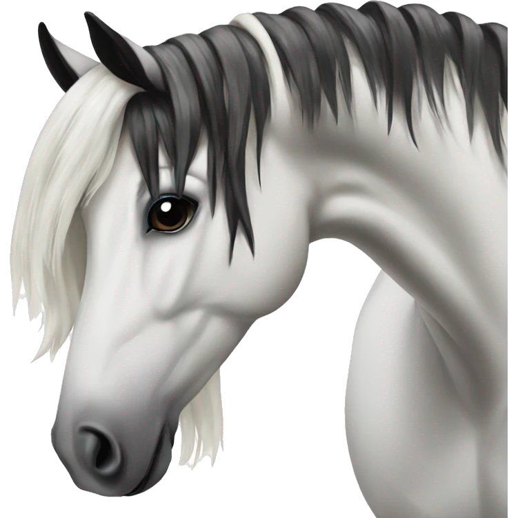 White and black horse emoji