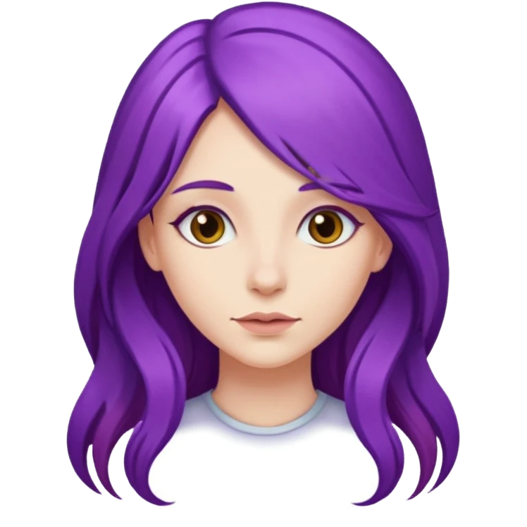 faz menos gótica mas com cabelo roxo comprido emoji