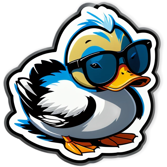 Duck with sunglasses emoji