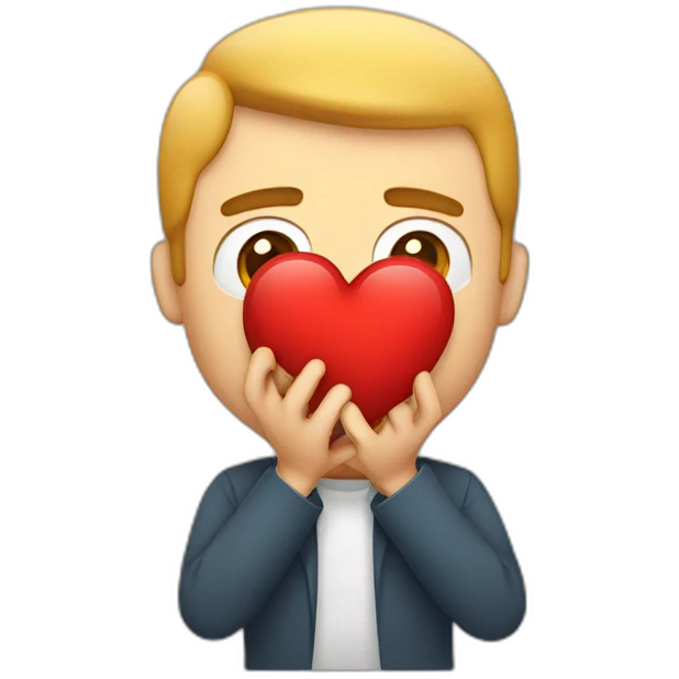 Homme triste coeur briser dans les mains emoji