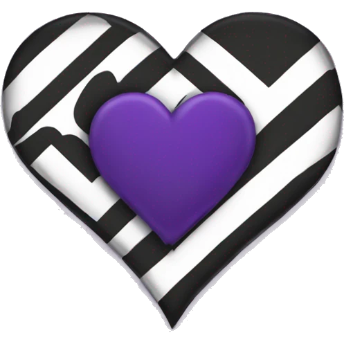 half black half purple heart emoji