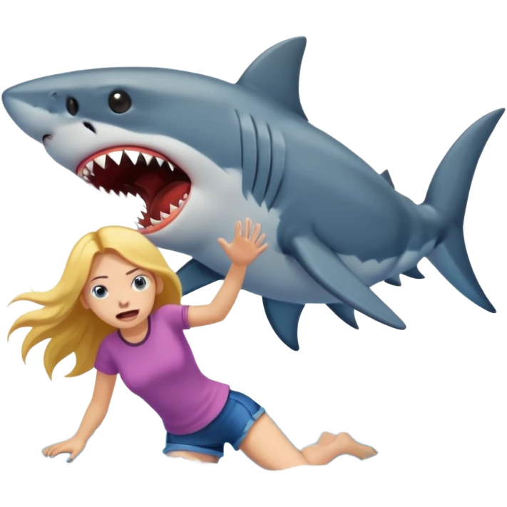 Shark eating a girl emoji