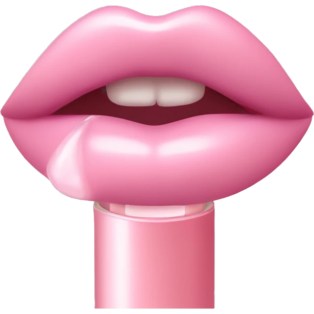 Pastel pink colored lip gloss tube emoji